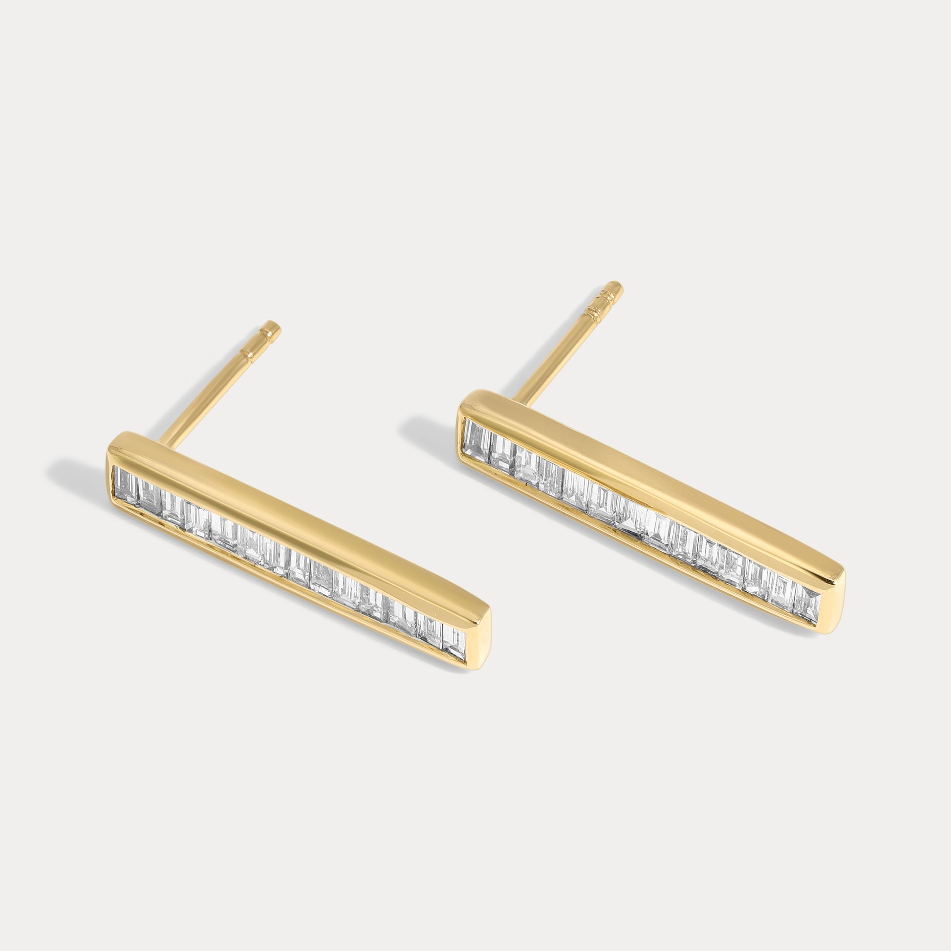 Vikasi - 1.15ct Baguette Bezel Diamond Studs