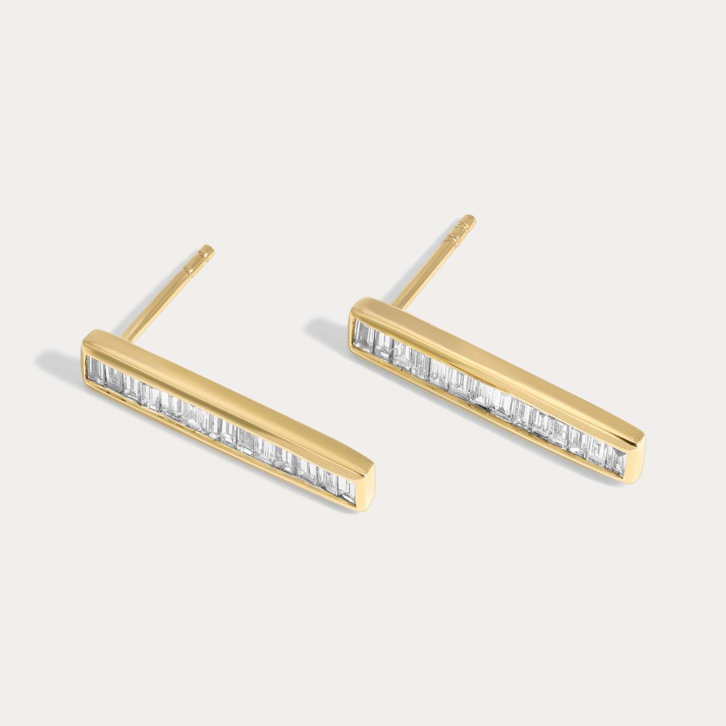 Vikasi - 1.15ct Baguette Bezel Diamond Studs