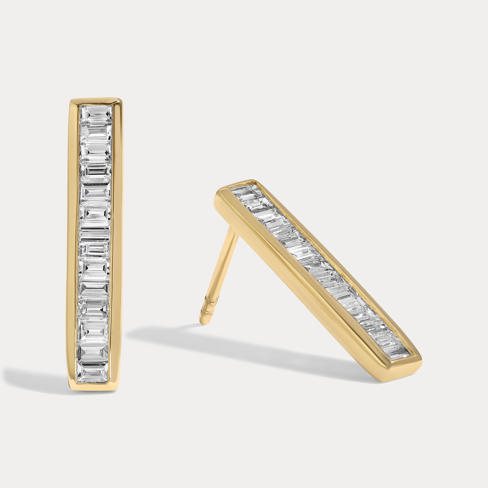 Vikasi - 1.15ct Baguette Bezel Diamond Studs