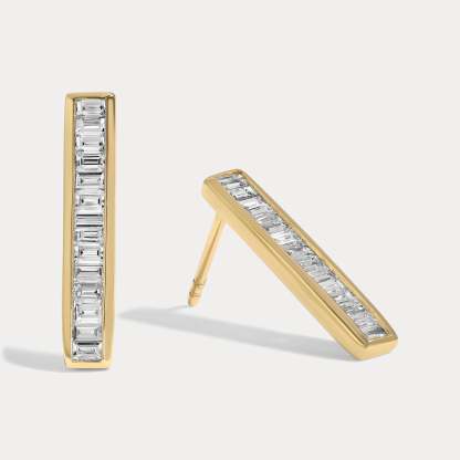 Vikasi - 1.15ct Baguette Bezel Diamond Studs
