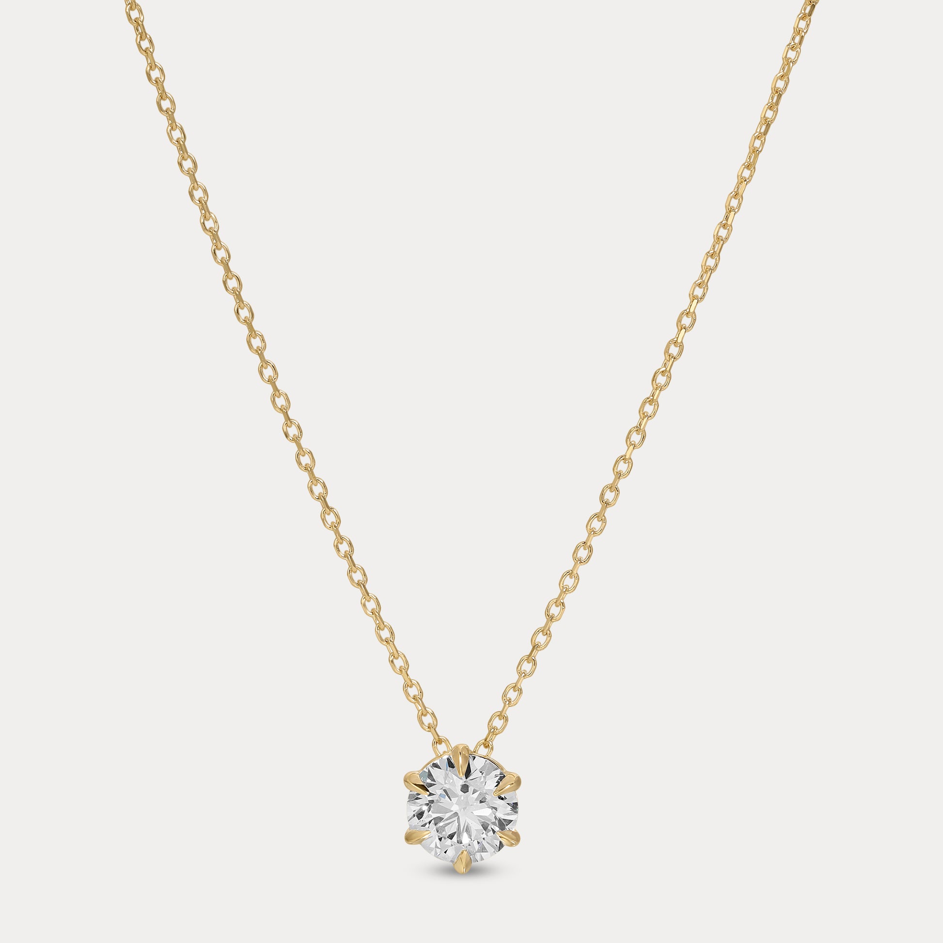Vikasi - 1.13ct 6-Prong Round Solitaire Diamond Necklace
