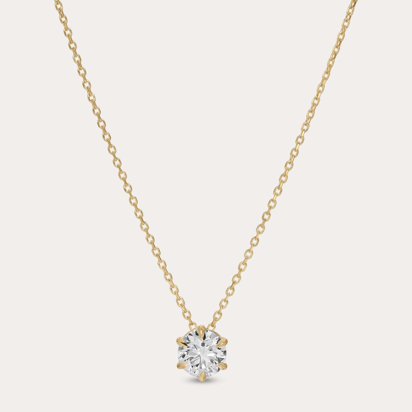 Vikasi - 1.13ct 6-Prong Round Solitaire Diamond Necklace