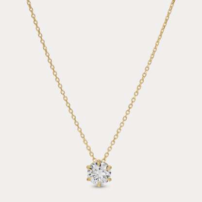 Vikasi - 1.13ct 6-Prong Round Solitaire Diamond Necklace