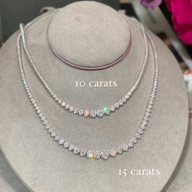  Vikasi - 10.02 Lab Diamond Riviera Tennis Necklace