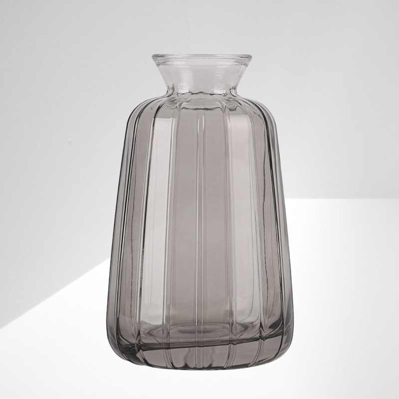 Nordische einfache transparente kleine Vase aus Reliefglas