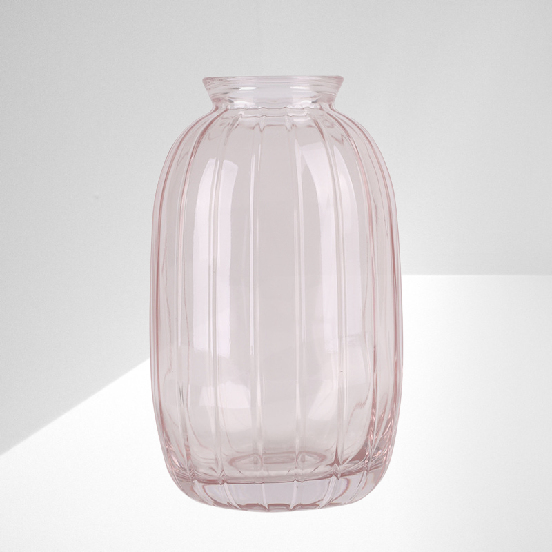 Nordische einfache transparente kleine Vase aus Reliefglas