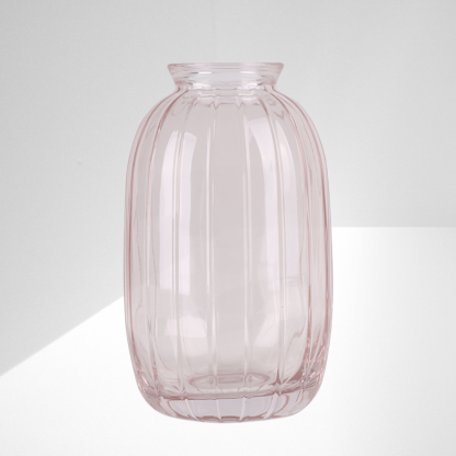 Nordische einfache transparente kleine Vase aus Reliefglas