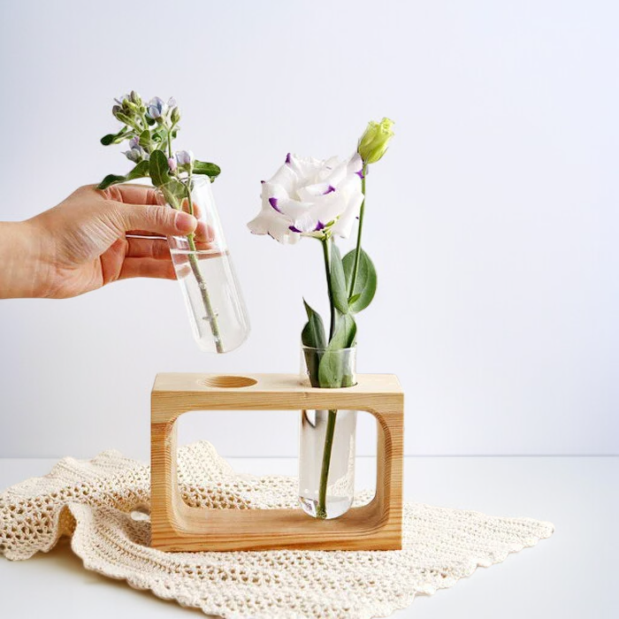 Einfache geometrische kleine Hydrokulturvase