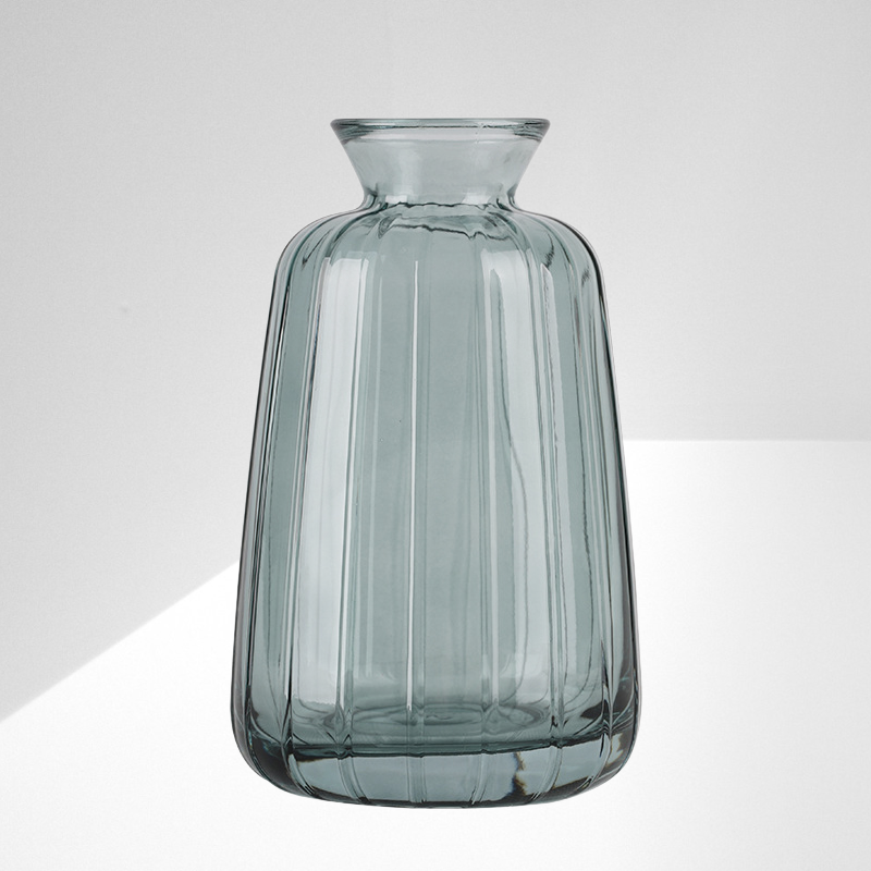 Nordische einfache transparente kleine Vase aus Reliefglas