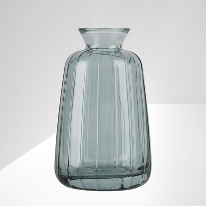 Nordische einfache transparente kleine Vase aus Reliefglas