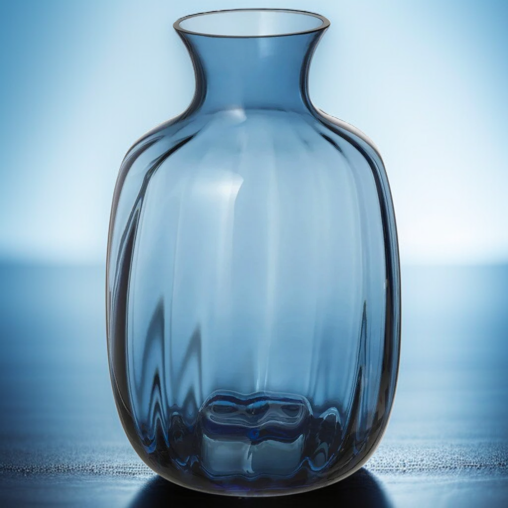 Nordische einfache transparente kleine Vase aus Reliefglas