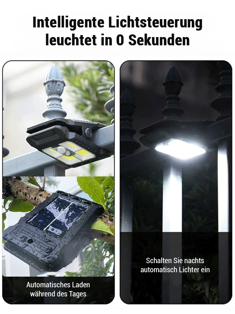[Ein Jahr kostenloser Strom] Solarbetriebene Sensorleuchte, Clip-Design, zehn Jahre Garantie