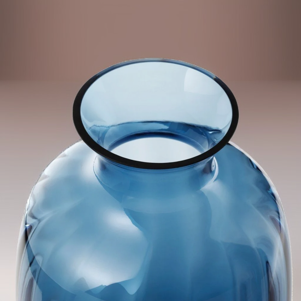Nordische einfache transparente kleine Vase aus Reliefglas