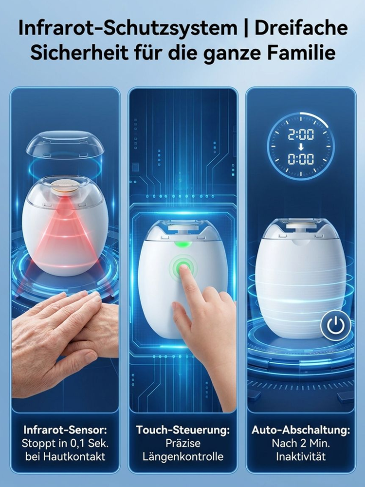 Automatischer Nageltrimmer mit Beleuchtung (für Senioren und Kinder geeignet)🔥Verabschieden Sie sich von den Problemen herkömmlicher Nagelknipser! Kein Spritzen oder Wundreiben beim Nägelschneiden; selbst Anfänger können Nägel schnell und effizient schne