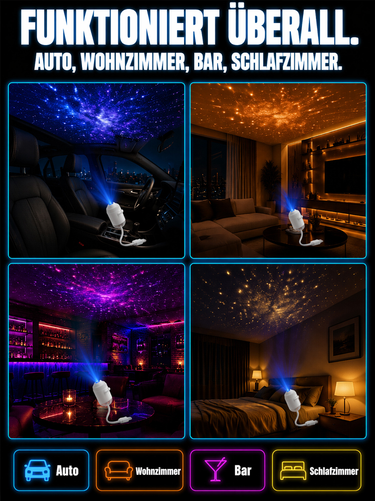 Das Sternennachtlicht bringt die nordischen Aurora Borealis in Ihr Schlafzimmer✨Mit nur einem Klick lässt sich die Szene umschalten und ein gewöhnliches Zimmer in eine traumhafte Unterwasserwelt verwandeln