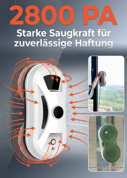 Intelligenter automatischer Fensterputzroboter 📶Ein-Knopf-Fernbedienung, einfach zu bedienen für ältere Menschen und Schwangere