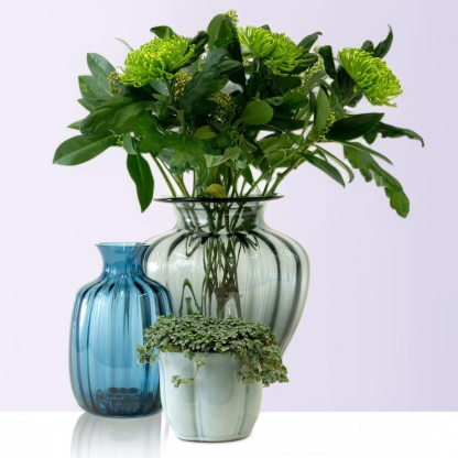 Nordische einfache transparente kleine Vase aus Reliefglas