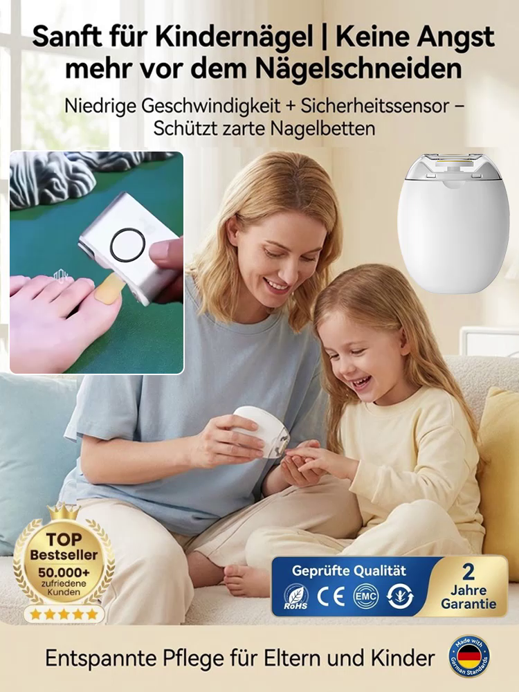 Automatischer Nageltrimmer mit Beleuchtung (für Senioren und Kinder geeignet)🔥Verabschieden Sie sich von den Problemen herkömmlicher Nagelknipser! Kein Spritzen oder Wundreiben beim Nägelschneiden; selbst Anfänger können Nägel schnell und effizient schne
