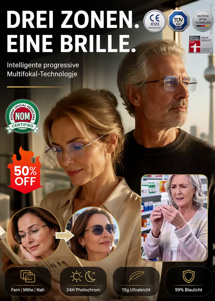 Nano-Optik intelligente selbsttönende multifokale Lesebrille👓 Echtzeit-Anpassung – Kein Glaswechsel nötig
