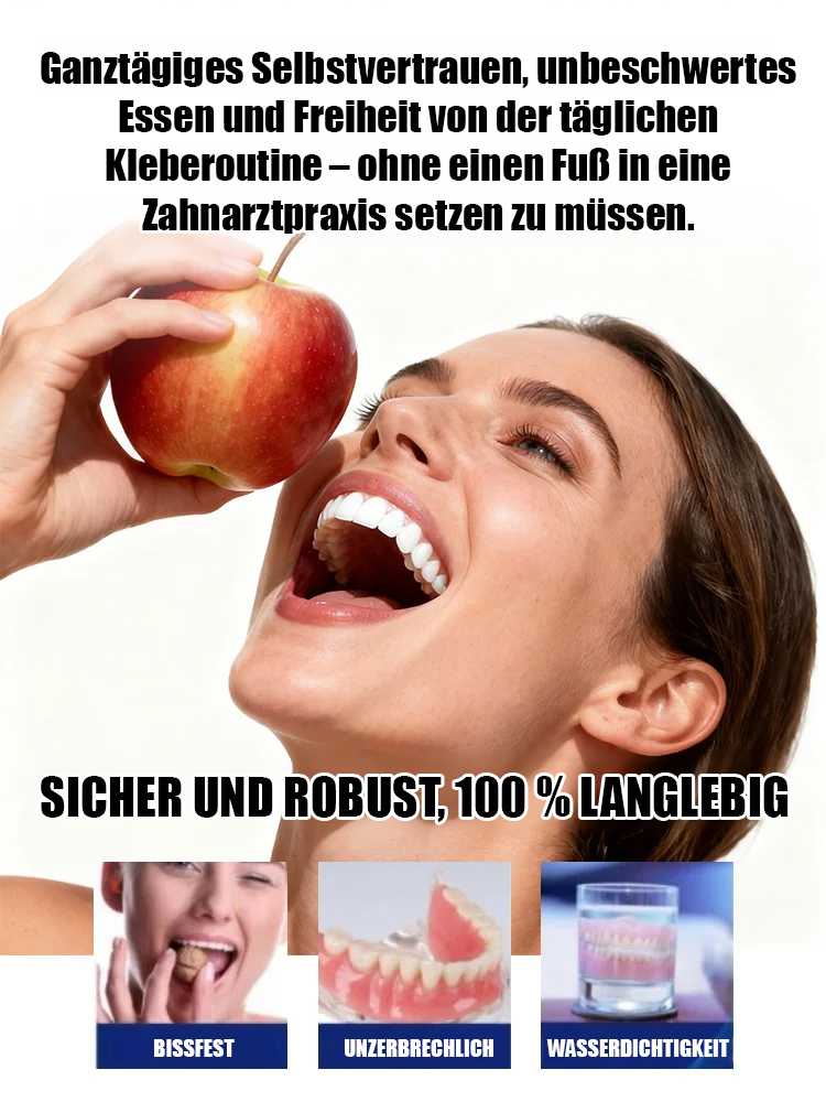 🔒Kein Klebstoff erforderlich, es haftet fest am Zahnfleisch, löst sich beim Sprechen oder Kauen nicht so leicht und ist für Menschen jeden Alters einfach anzuwenden.