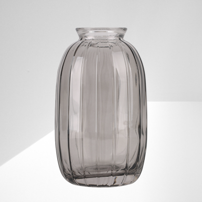 Nordische einfache transparente kleine Vase aus Reliefglas