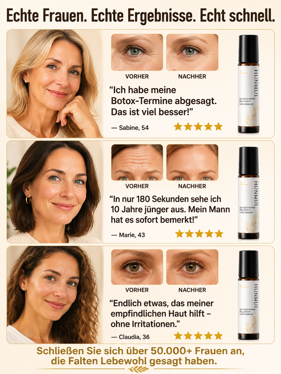 Sofort-Faltenreduzierendes Roll-On-Serum💧 Reich an den Mineralstoffen Kalzium, Magnesium und Kalium; spendet tiefenwirksam Feuchtigkeit und stärkt die Hautbarriere