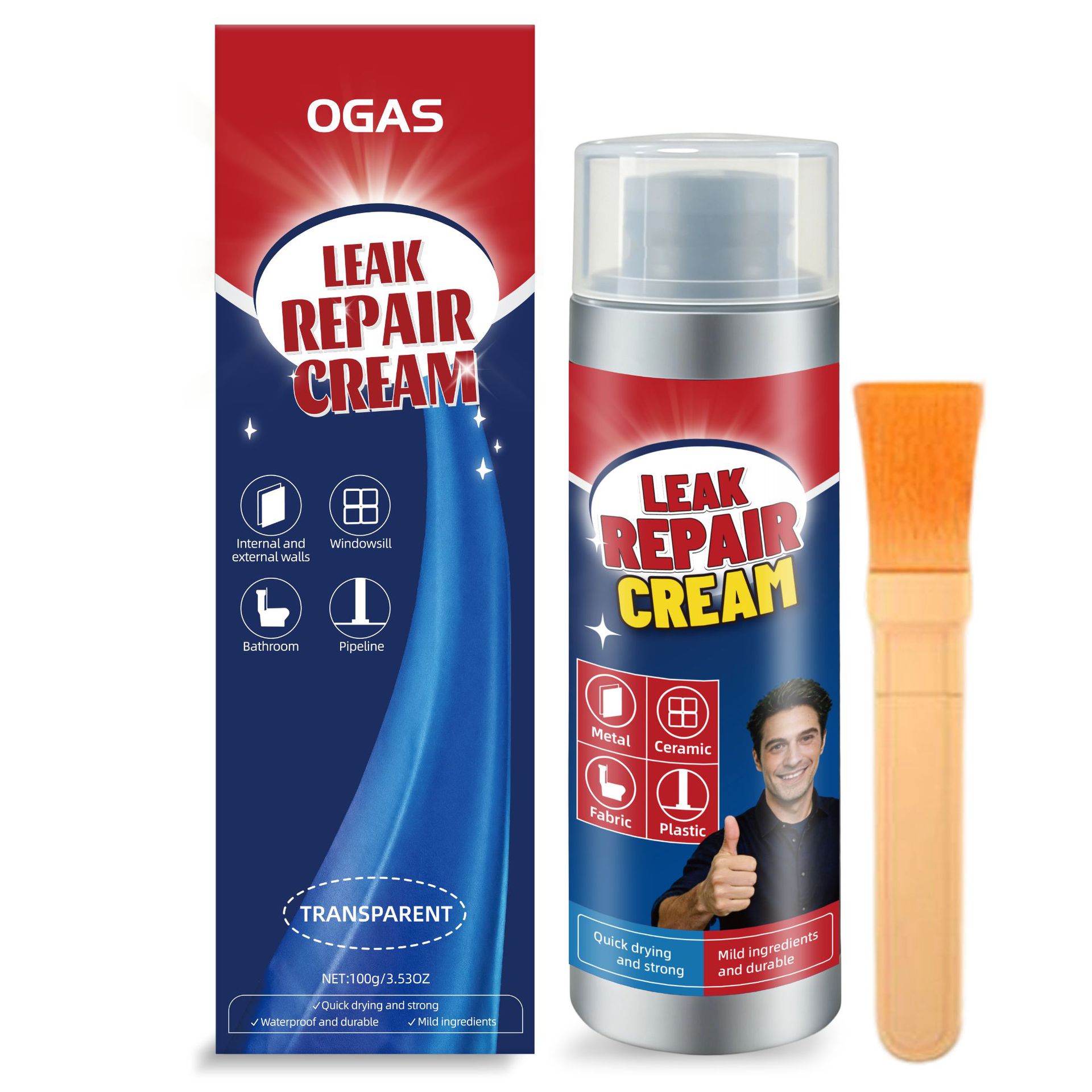 Invisible brush-applied leak sealant
