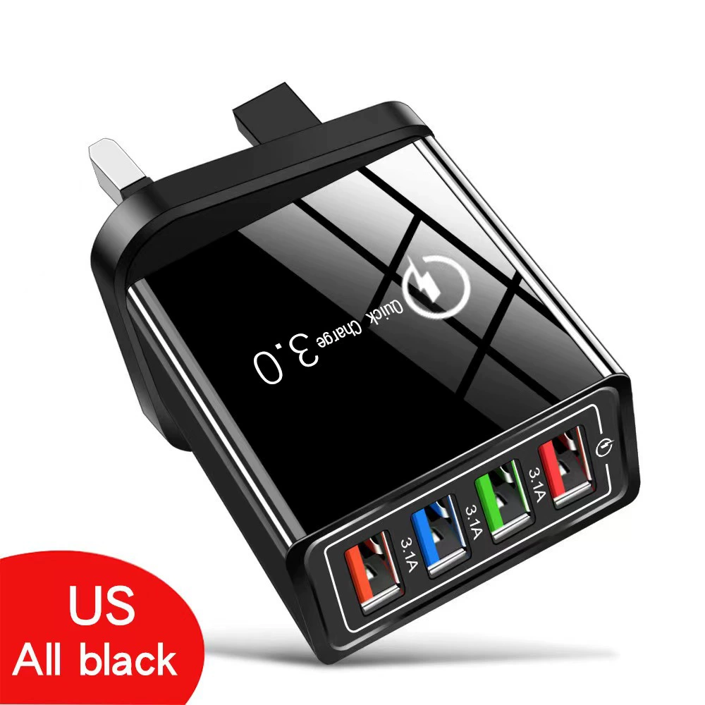 Four-Port Travel Charger for Extended Phone Battery Life