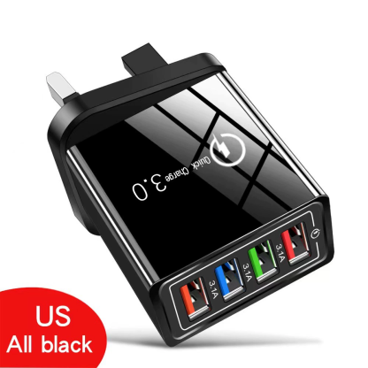 Four-Port Travel Charger for Extended Phone Battery Life