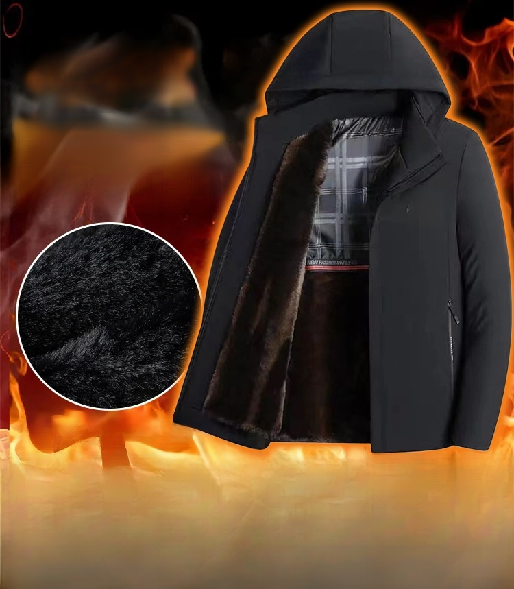 Thickened Fleece-Lined Casual Cotton Jacket for Men