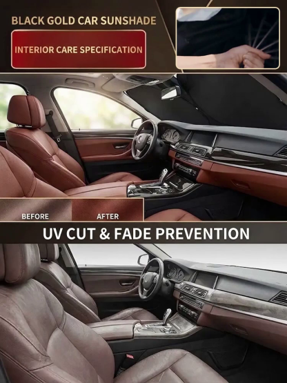 [Ice Shield Ultra-Cooling] Foldable Titanium-Silver Car Sunshade Umbrella