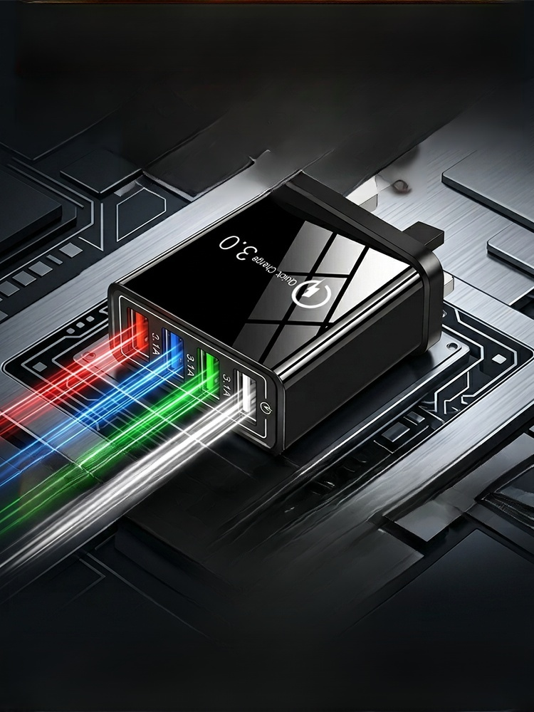 Four-Port Travel Charger for Extended Phone Battery Life