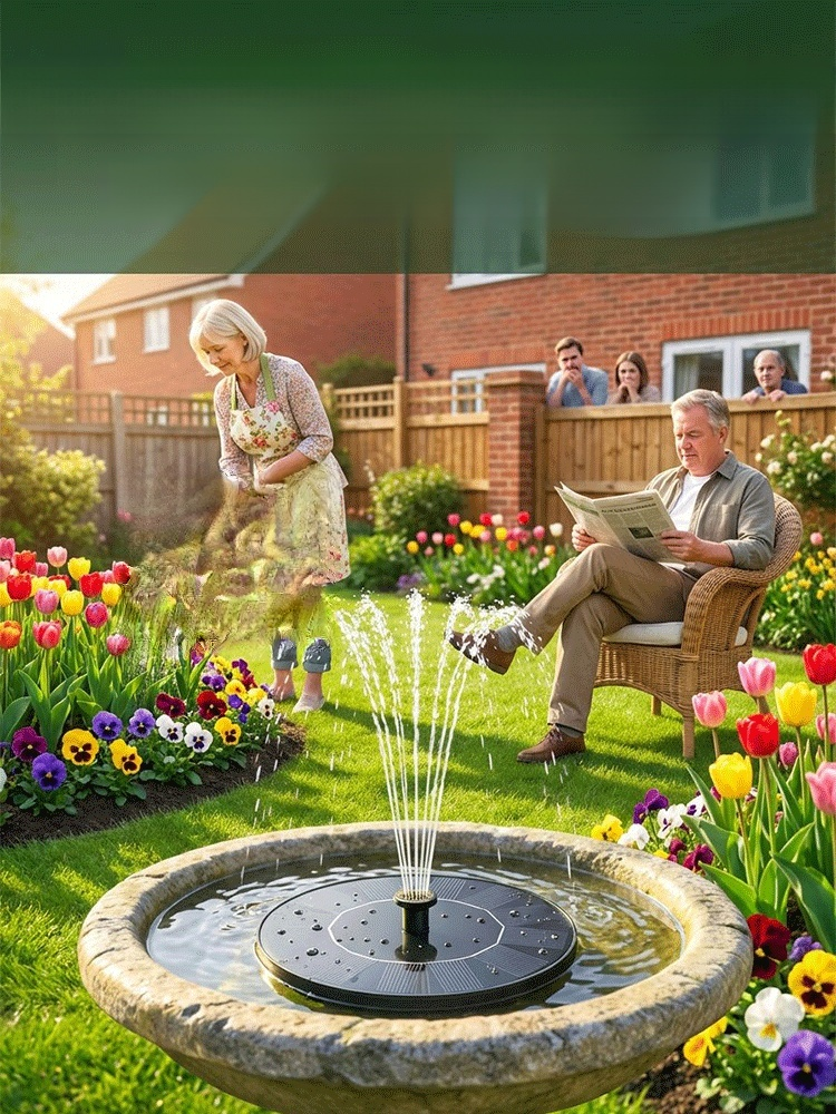 Solar suspended fountain