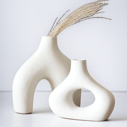 Ceramic vase set simple flower arrangement