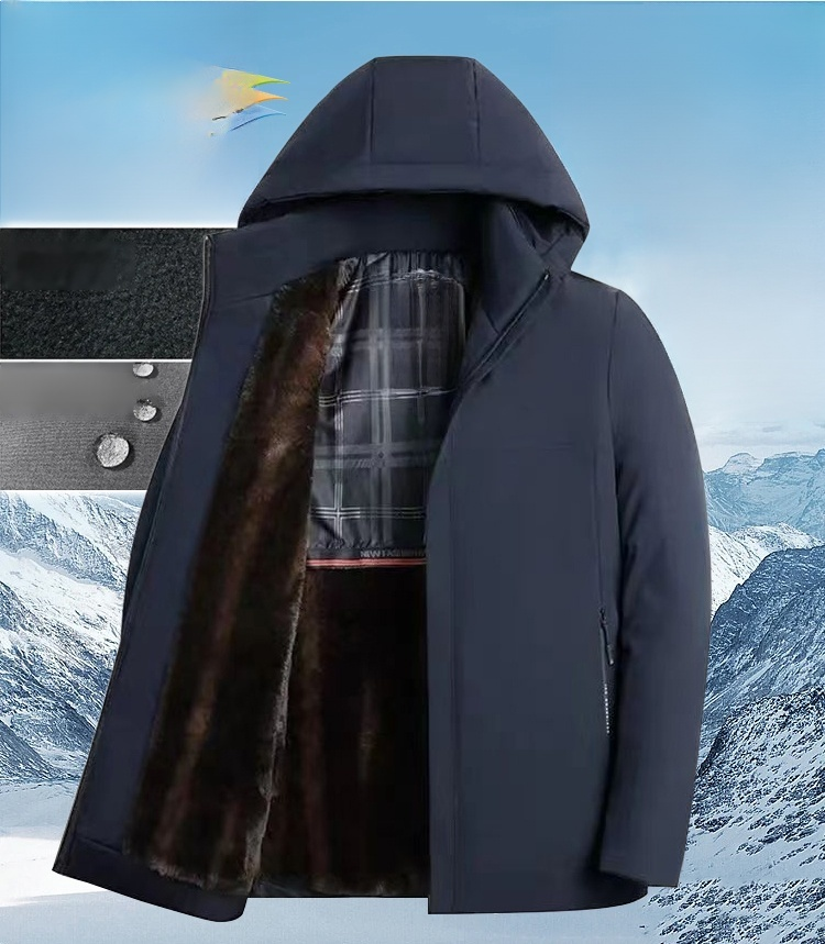 Thickened Fleece-Lined Casual Cotton Jacket for Men