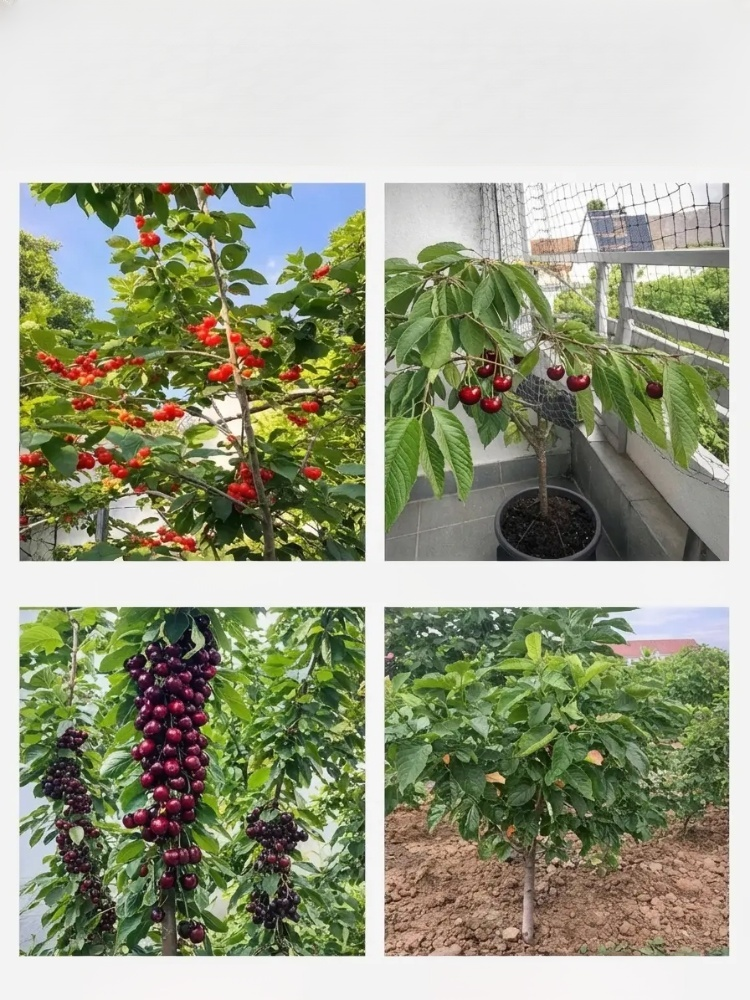 Short-stemmed cherry seedlings