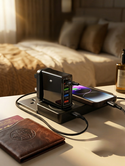 Four-Port Travel Charger for Extended Phone Battery Life