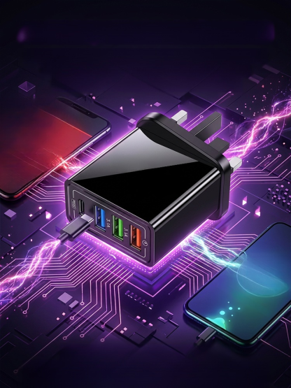 Four-Port Travel Charger for Extended Phone Battery Life