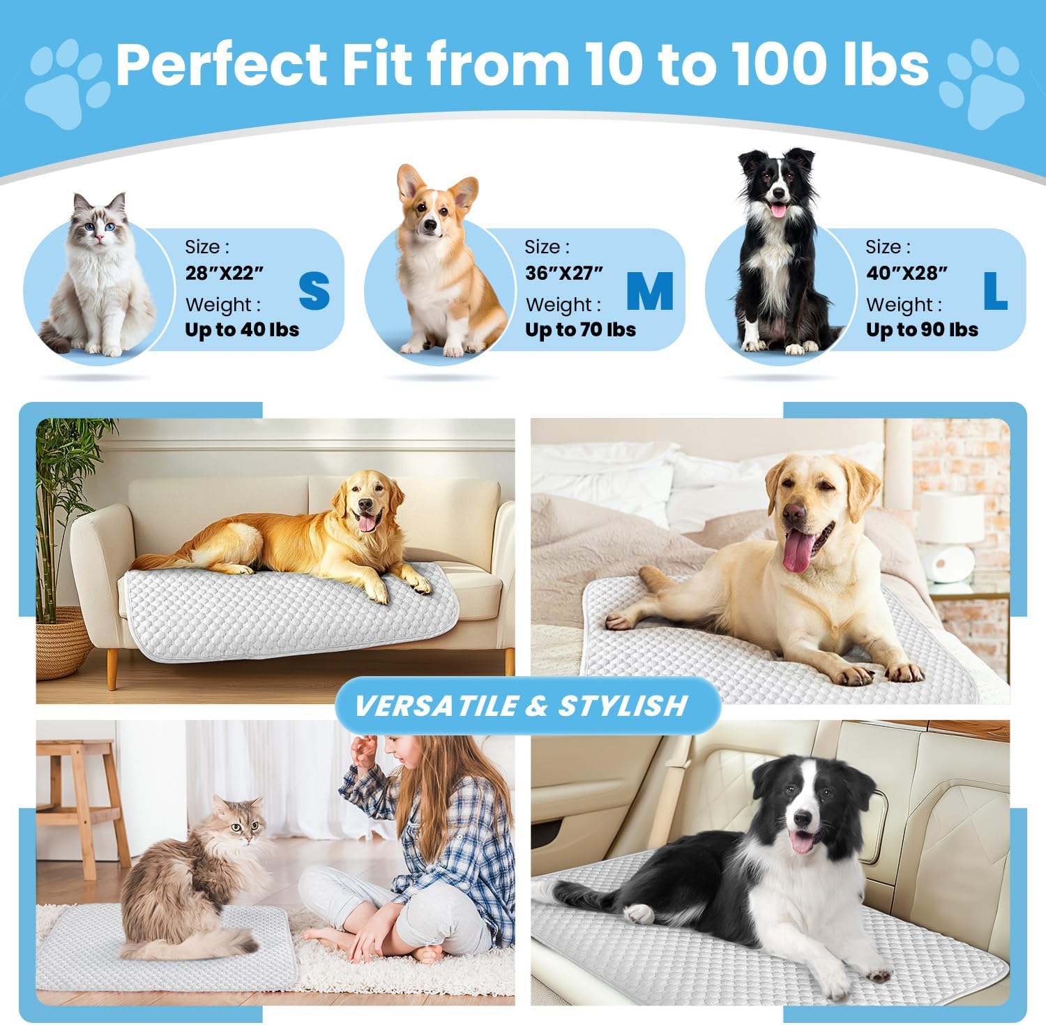 Pets Dog Cooling Mat Breathable Cooling Pad for Dog Cats