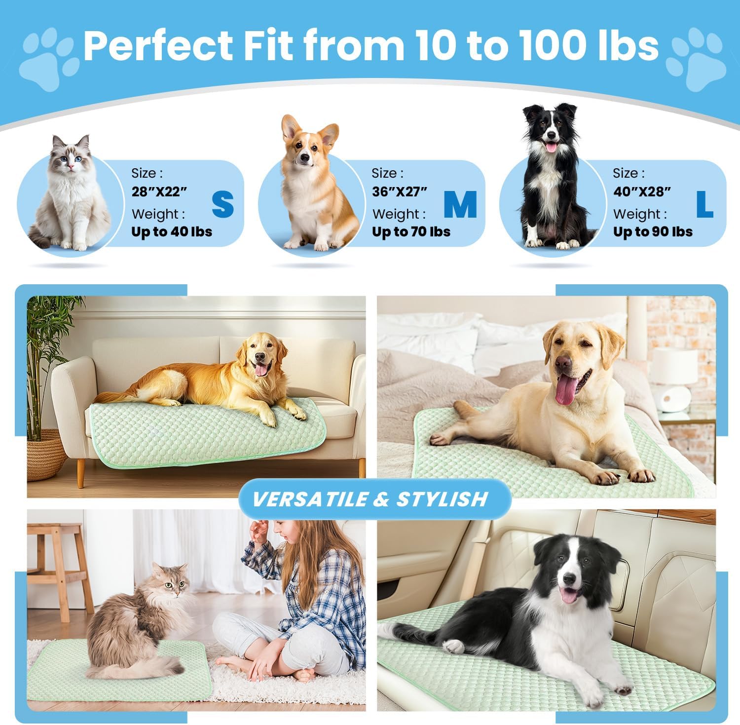 Pets Dog Cooling Mat Breathable Cooling Pad for Dog Cats