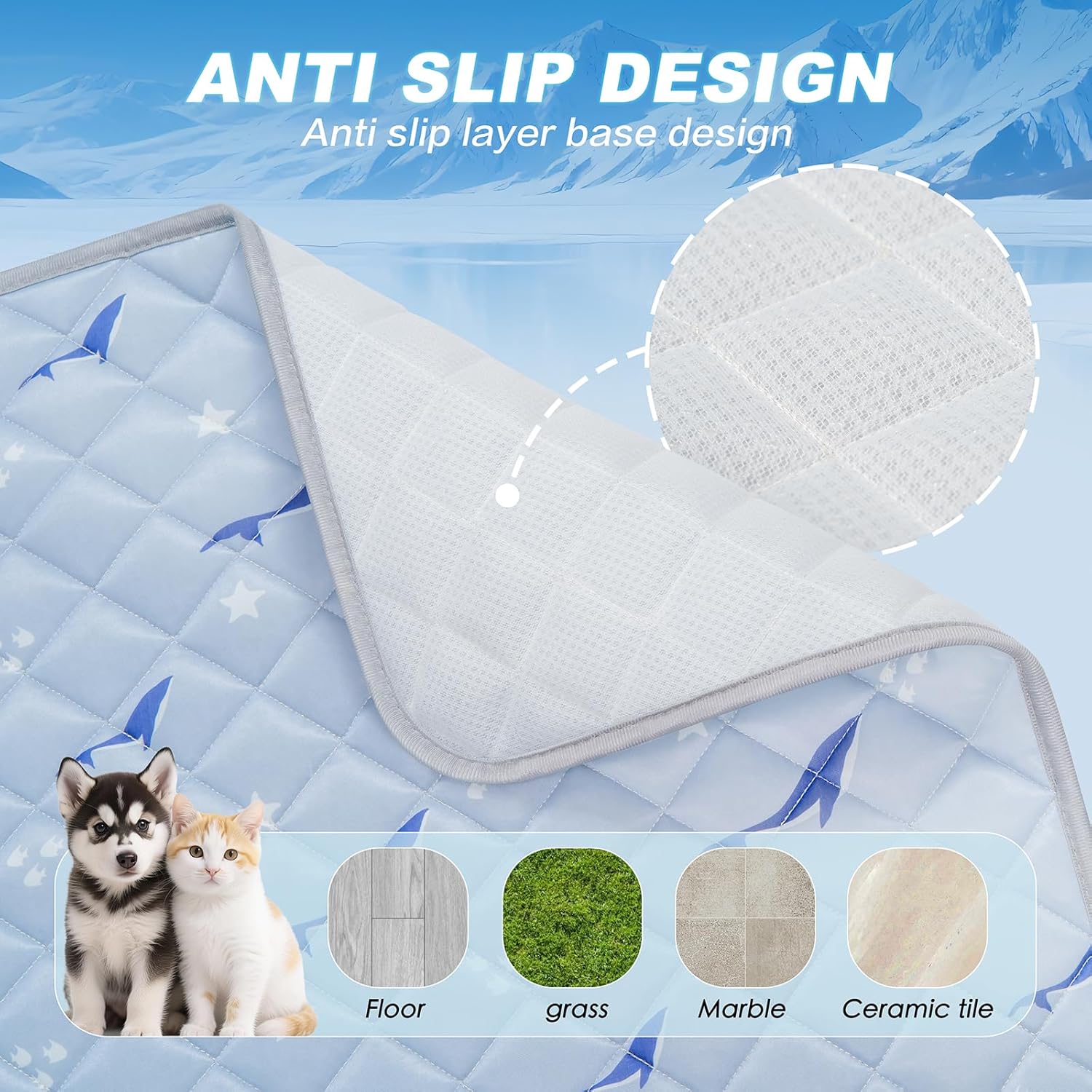 Dog Cooling Mat, Breathable Dog Bed with Non-Slip Design