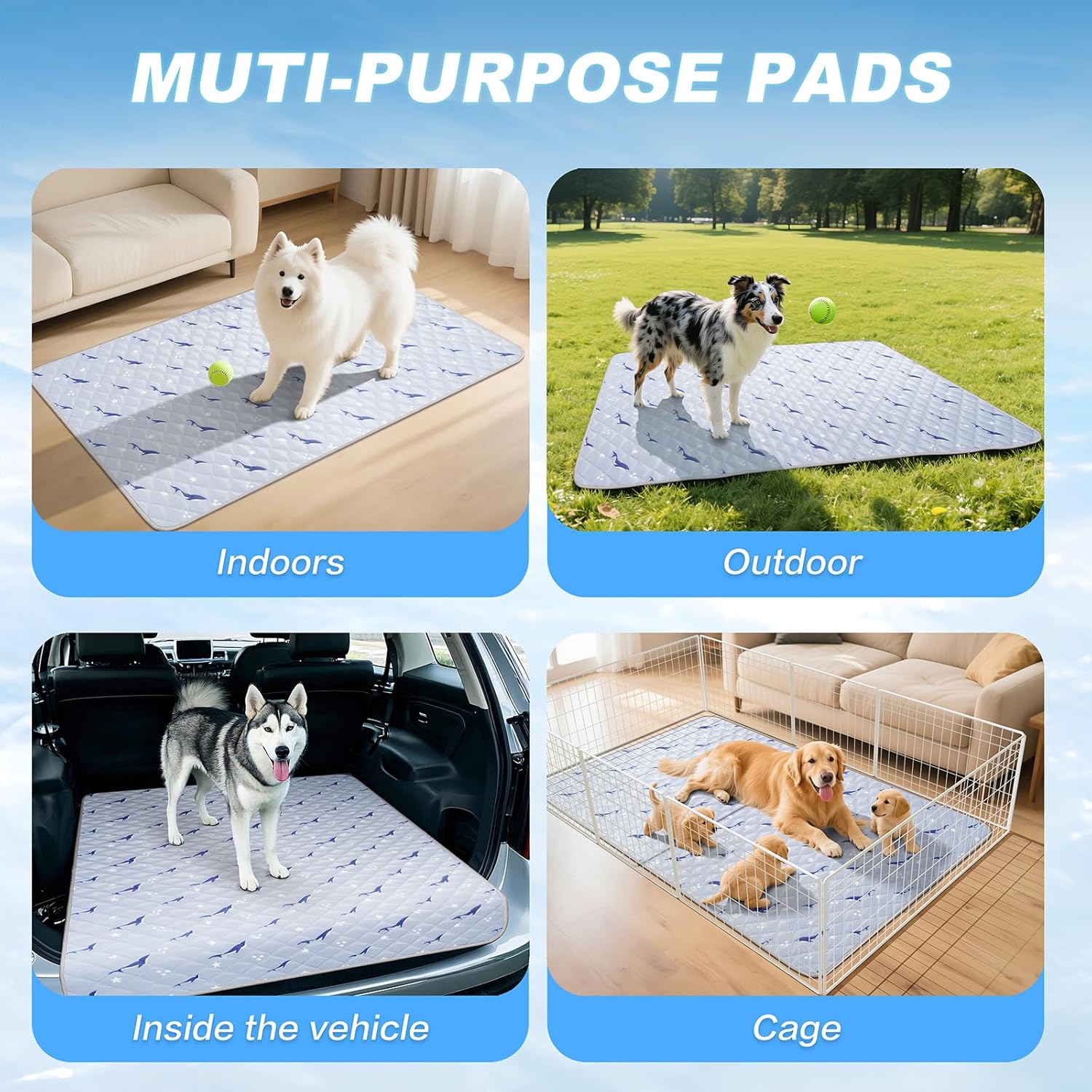 Dog Cooling Mat, Breathable Dog Bed with Non-Slip Design