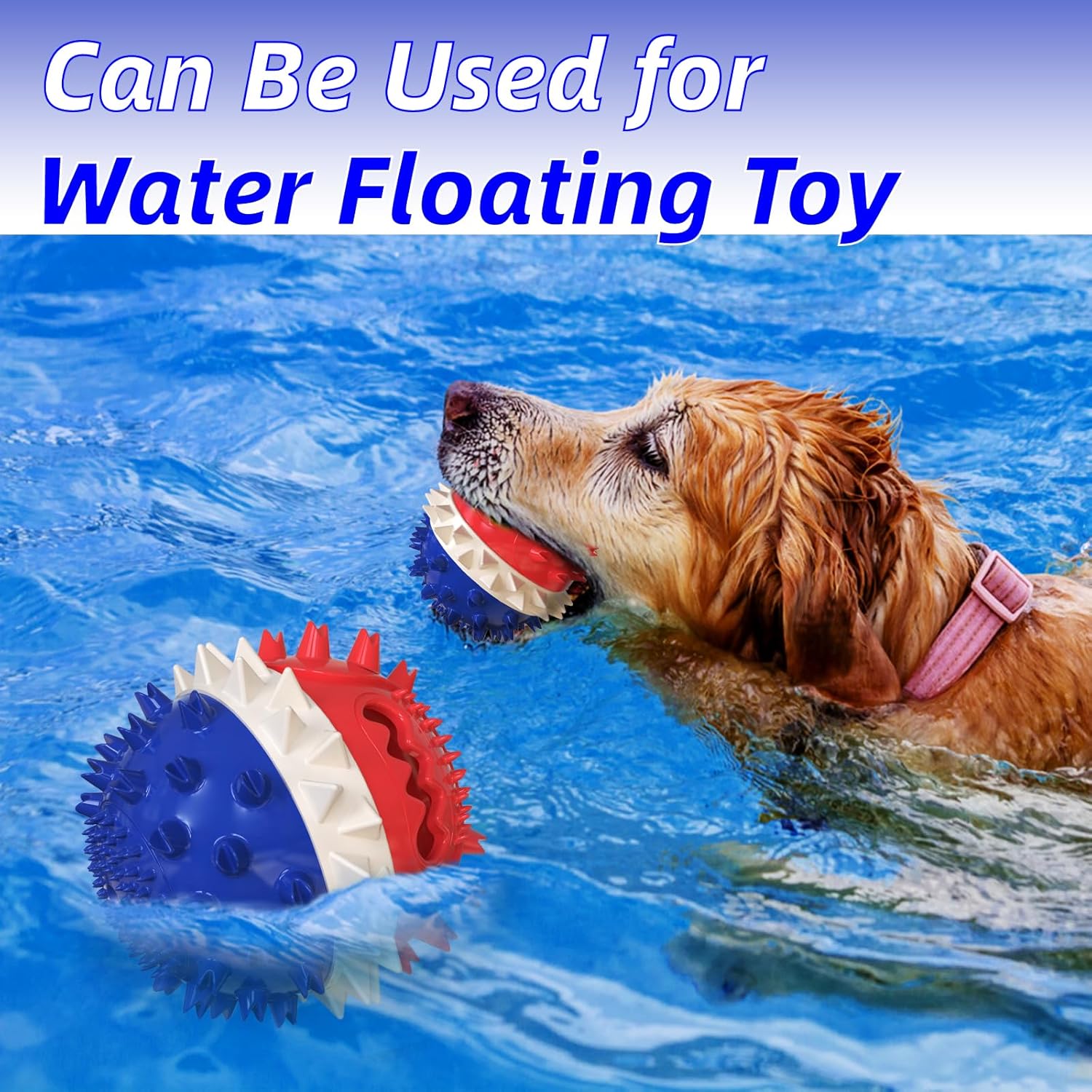 Interactive Dog Toys for Aggressive Chewers,[2025 New] Double Suction Cups Dog Toy Tug of War Indestructible, Puzzle Treat Food Dispensing Teeth Cleaning Sound Ball Toy for All Dogs