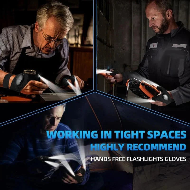 🔥LAST DAY 70% OFF🔥Hands-Free LED Half Finger Gloves