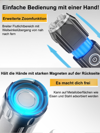 Lächelnder Hai ABS Outdoor-Zoom-Taschenlampe