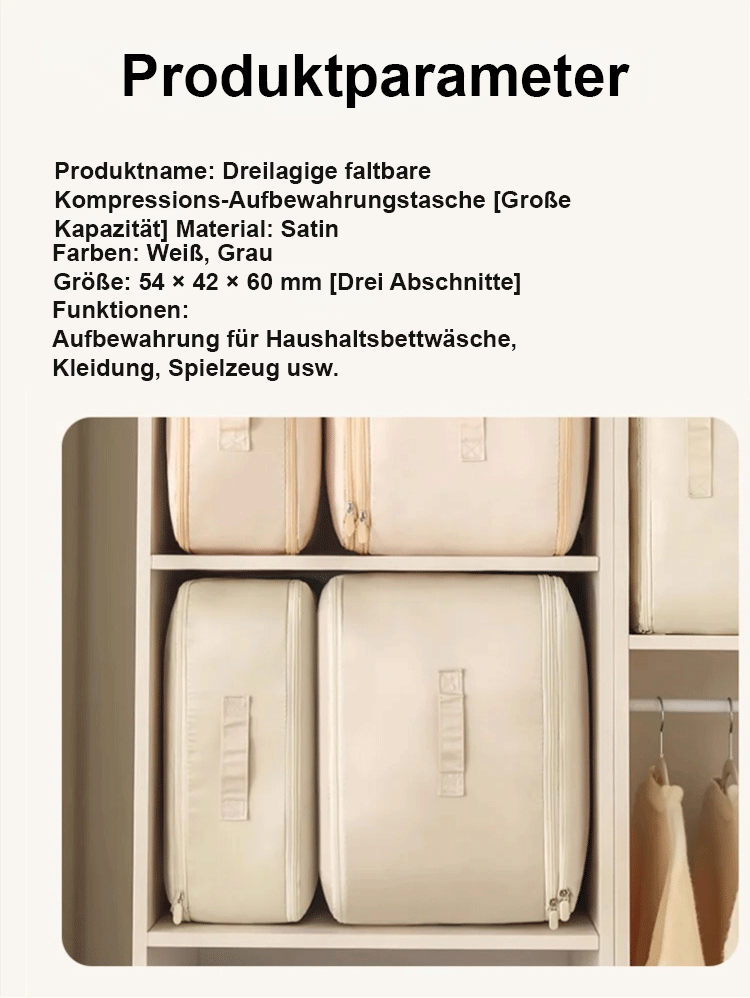 Dreifach faltbare Kompressionstasche 【Dreifache Kapazität】