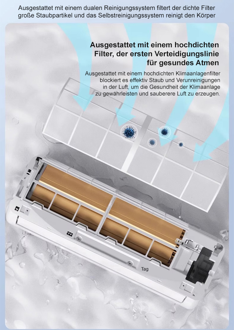 Energiesparende Wand-Klimaanlage –❄️ 3 Sekunden zum Kühlen, 10 Sekunden zum schnellen Kühlen, Plug and Play 