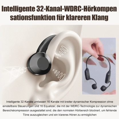 [Offenes Design, 24-Stunden-Tragekomfort – so leicht, als wäre nichts am Ohr.]Knochenleitungs-Bluetooth-Kopfhörer-Hörgerät