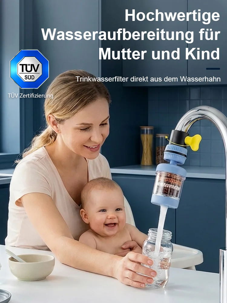 6-stufiger Wasserhahnfilter 🚿Entfernt 99% Bakterien, Chlor & Schwermetalle 🧪