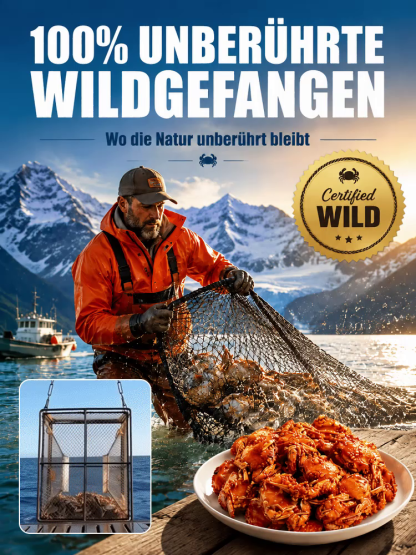 1+1 Gratis🎁 Norwegische Tiefsee‑Minikrabben | Premium Wildfang, Blutzuckerfreundlich | 80 Stück 🦀